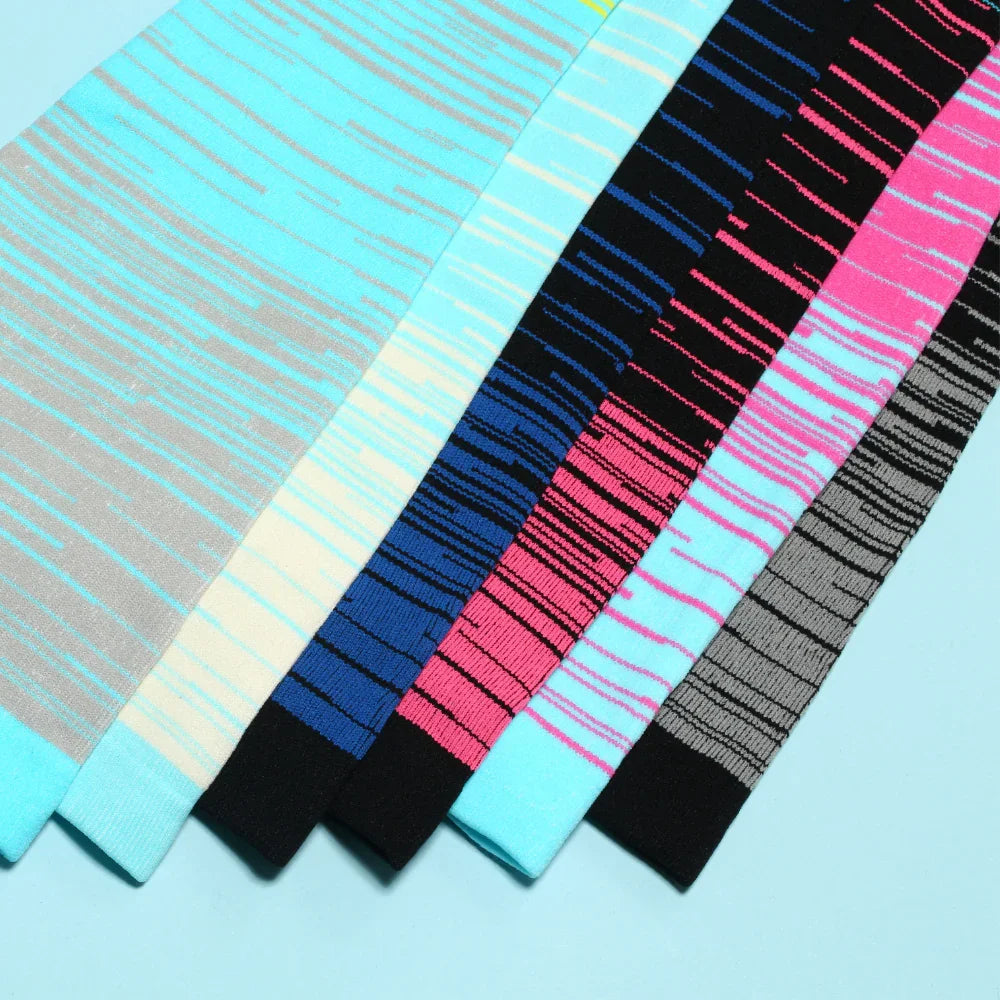 Wide Fit Striped Compression Socks for Everyday Comfort & Support
