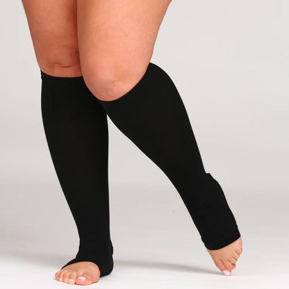 Open-Toe Wide Fit Compression Socks for Everyday Comfort