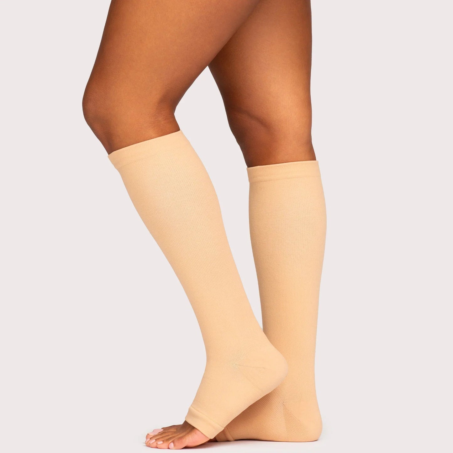 Open-Toe Wide Fit Compression Socks for Everyday Comfort