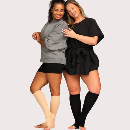 Open-Toe Wide Fit Compression Socks for Everyday Comfort