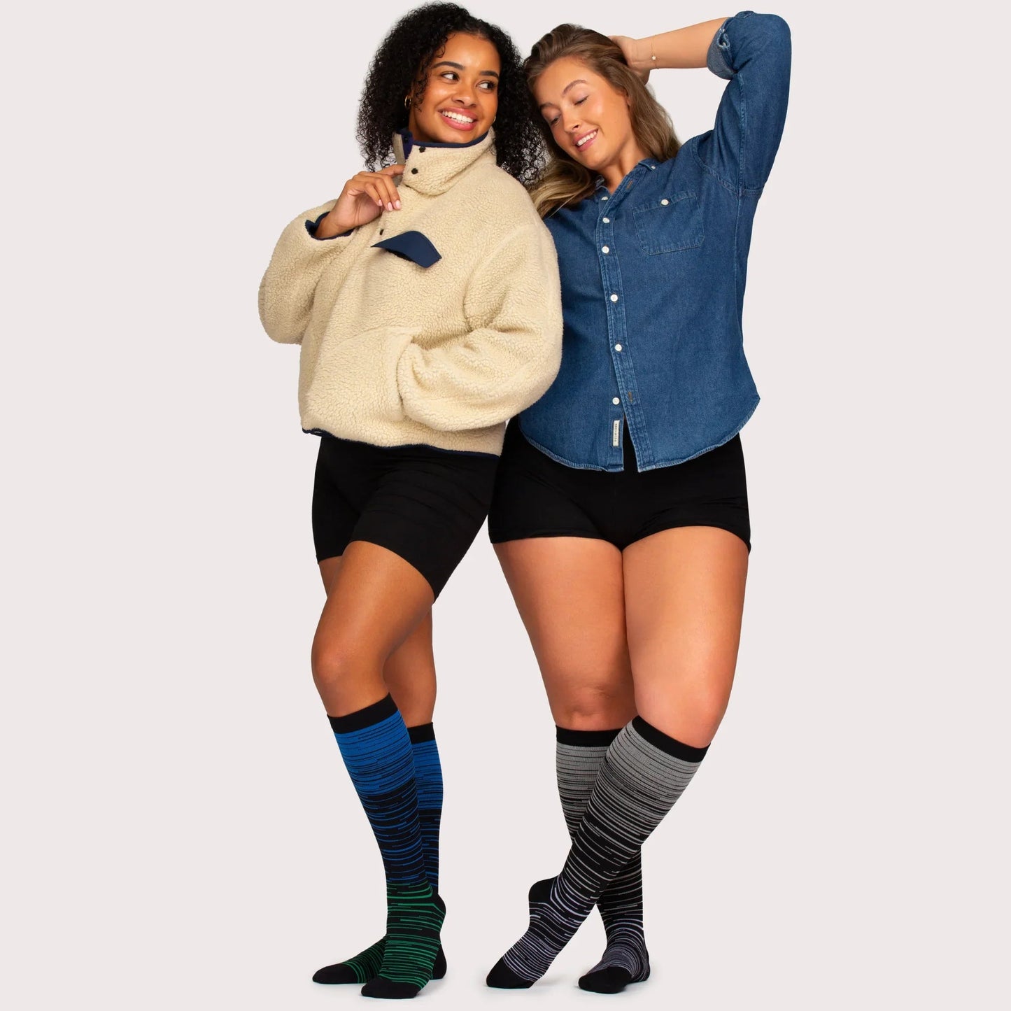 Wide Fit Striped Compression Socks for Everyday Comfort & Support