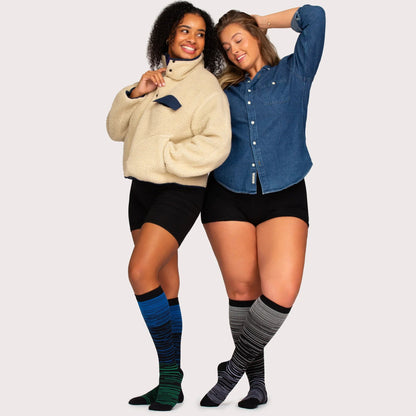 Wide Fit Striped Compression Socks for Everyday Comfort & Support