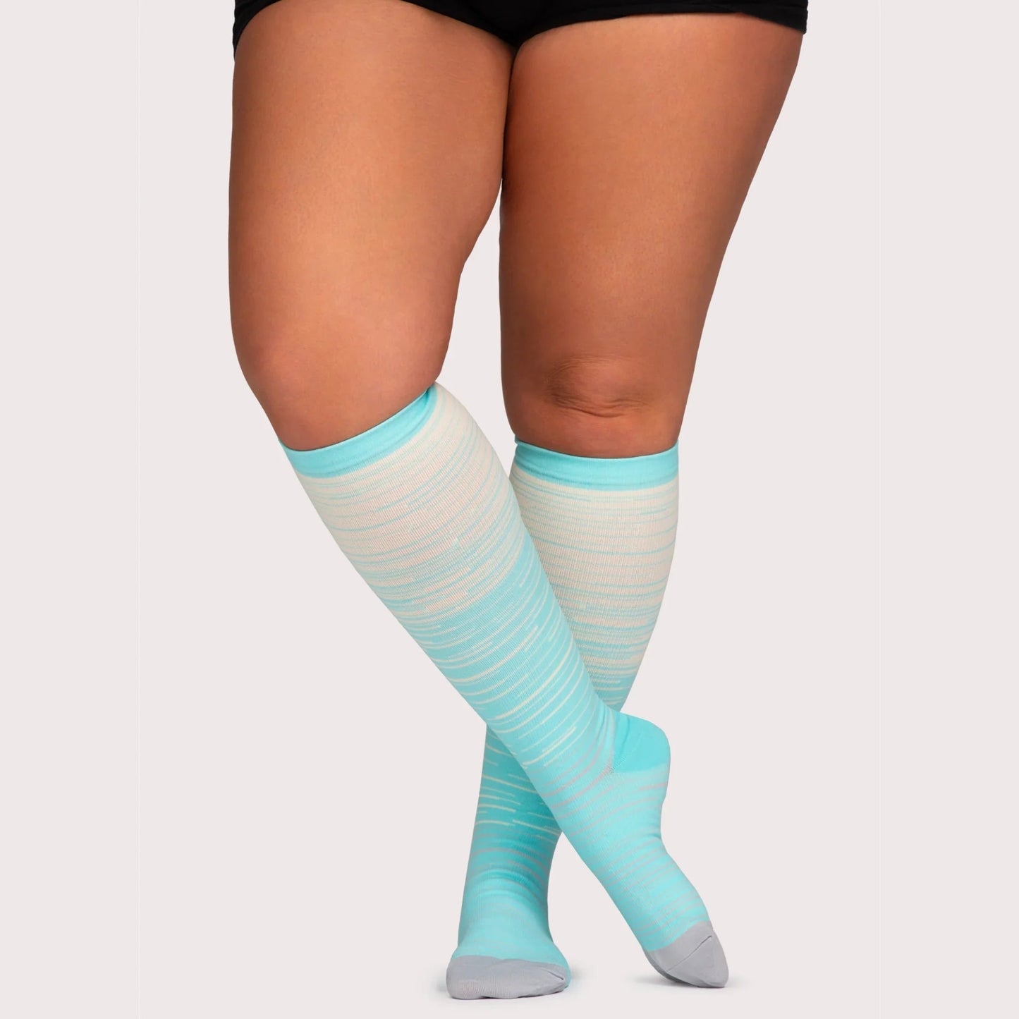 Wide Fit Striped Compression Socks for Everyday Comfort & Support