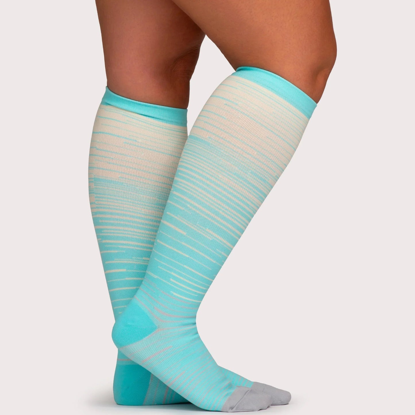 Wide Fit Striped Compression Socks for Everyday Comfort & Support