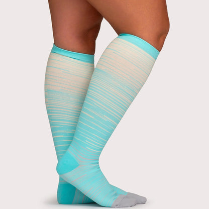 Wide Fit Striped Compression Socks for Everyday Comfort & Support