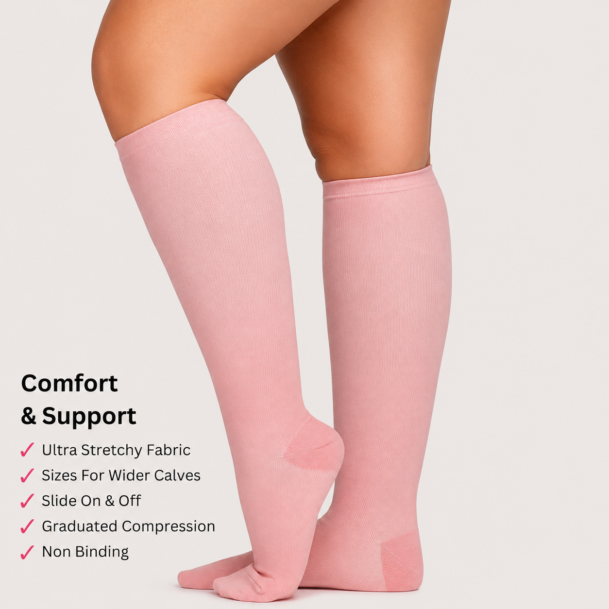 Wide Fit Compression Socks for All-Day Comfort & Support